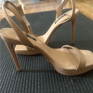 Nine West Nude Strappy Heels